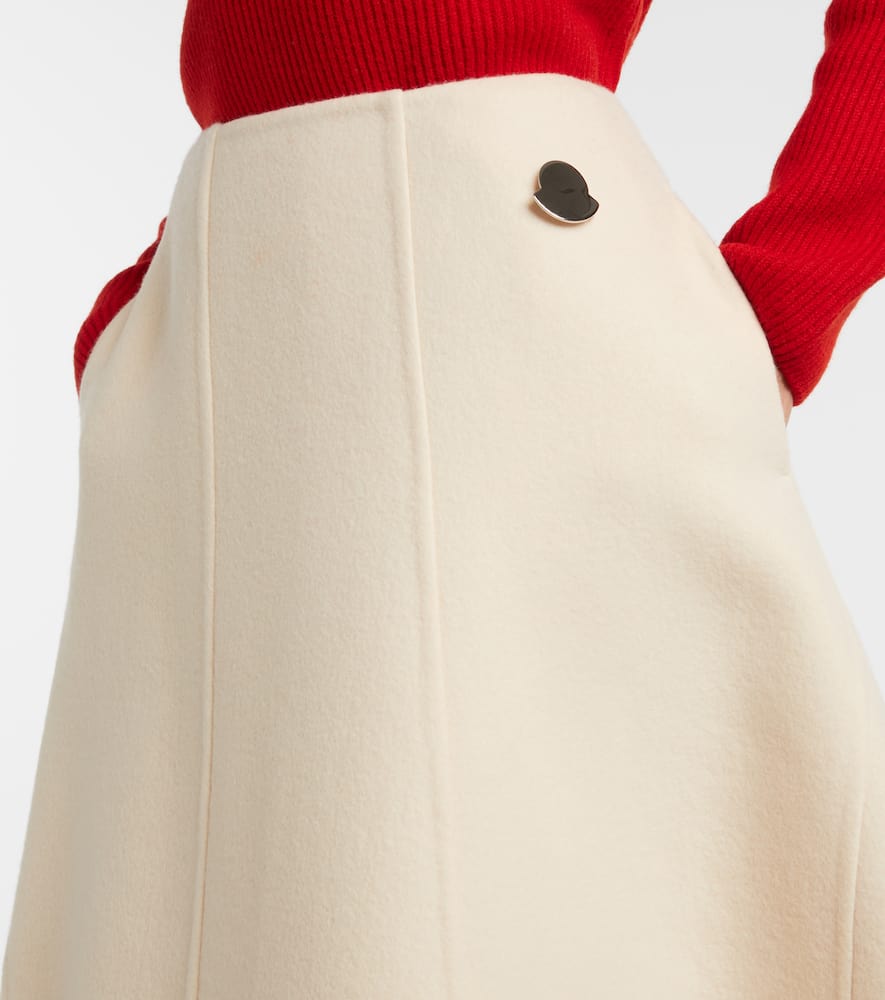 Moncler Genius X Jil Sander Virgin Wool Midi Skirt In White