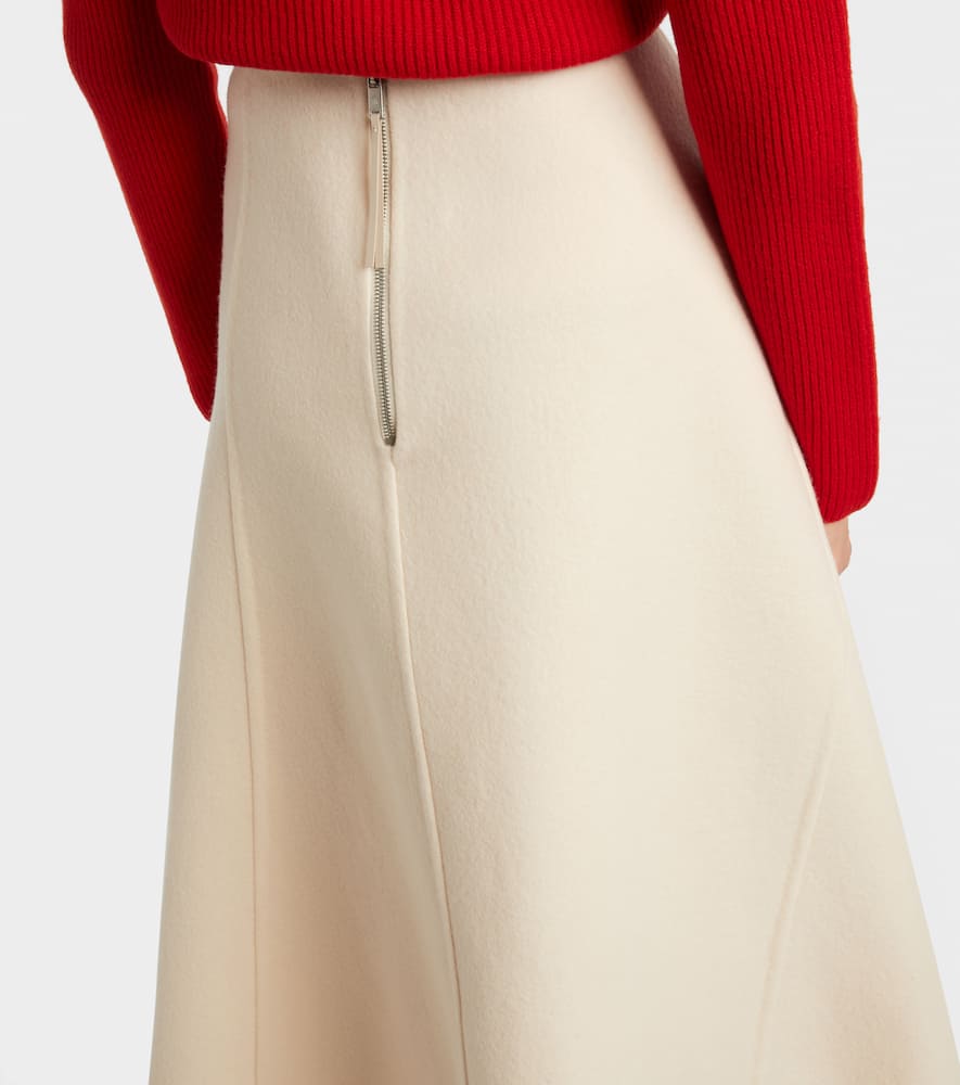 Moncler Genius X Jil Sander Virgin Wool Midi Skirt In White
