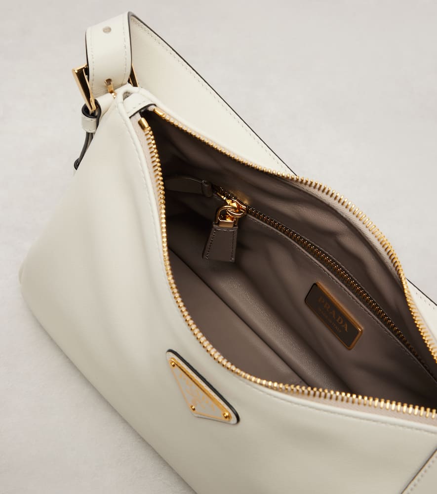 Prada Aimée Medium Leather Shoulder Bag In White