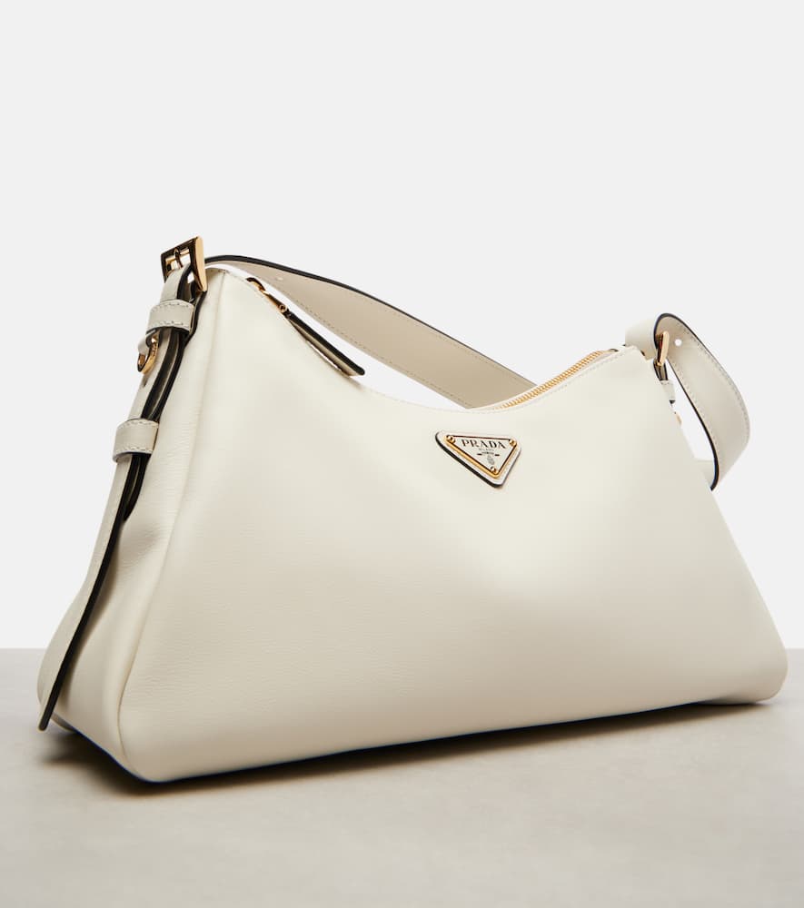 Prada Aimée Medium Leather Shoulder Bag In White