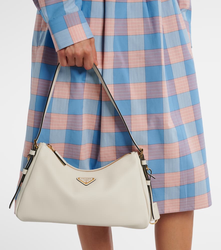 Prada Aimée Medium Leather Shoulder Bag In White