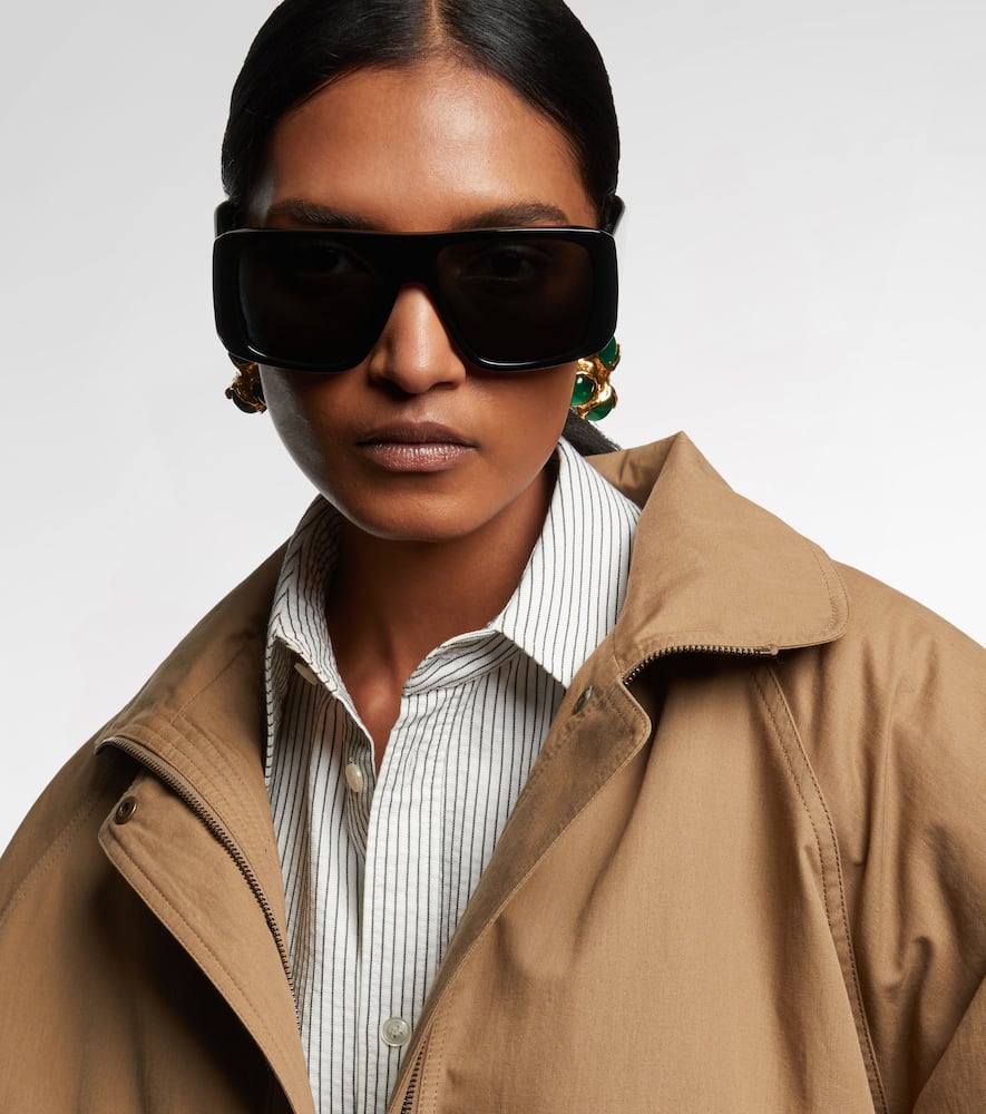 Saint Laurent Sl 832/f Flat-top Sunglasses In Black