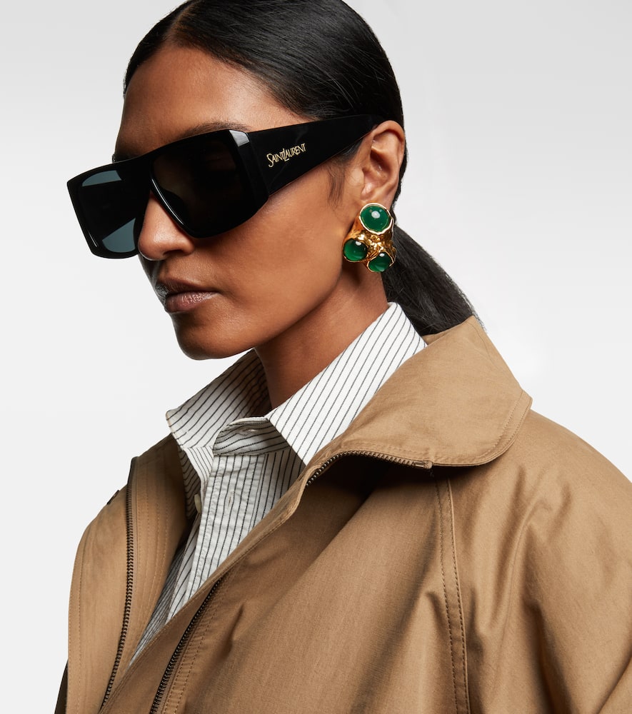 Saint Laurent Sl 832/f Flat-top Sunglasses In Black