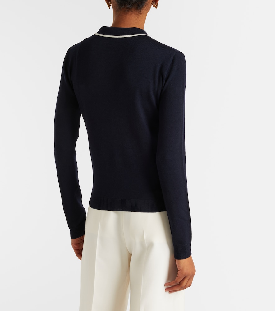  Valentino Valentino Chez Valentino Virgin Wool Polo Sweater 
