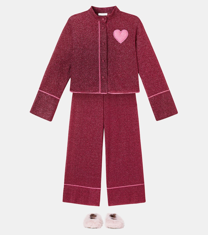 Oseree Oséree Kids Lumière Pants In Burgundy