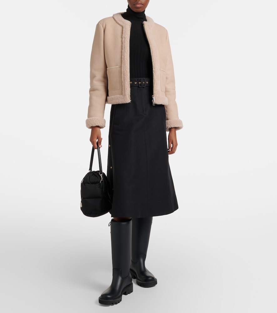  Moncler Moncler Buis Shearling-lined Suede Down Jacket 