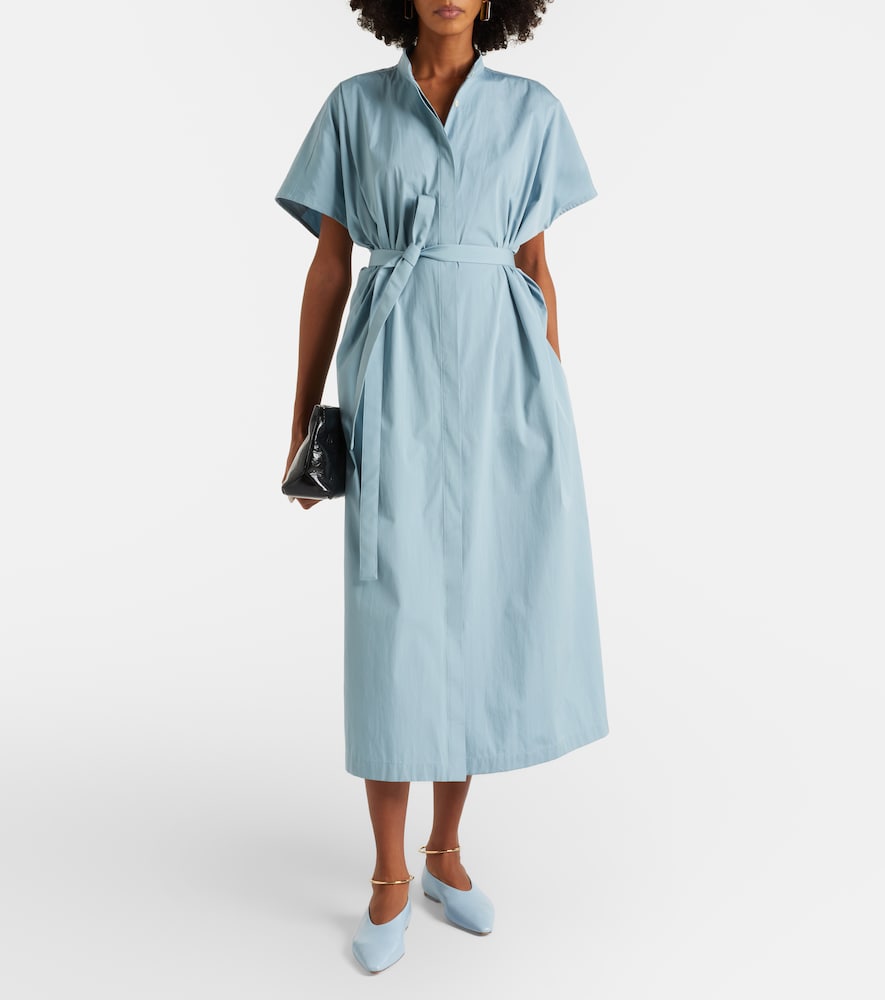 Belted Cotton Poplin Shirt Dress