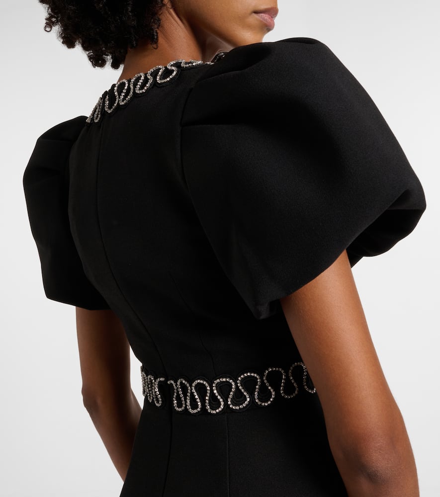 Rebecca Vallance Nyx Crystal-embellished Cutout Crepe Midi Dress In Black