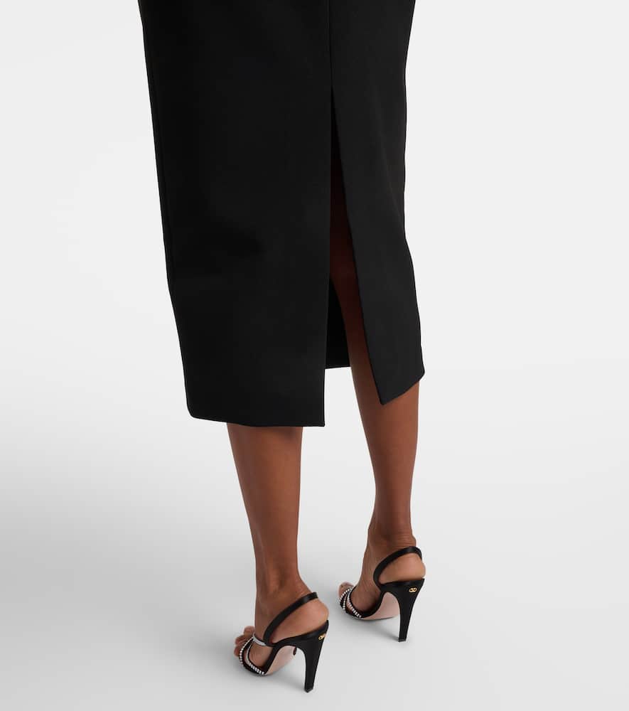 Rebecca Vallance Nyx Crystal-embellished Cutout Crepe Midi Dress In Black