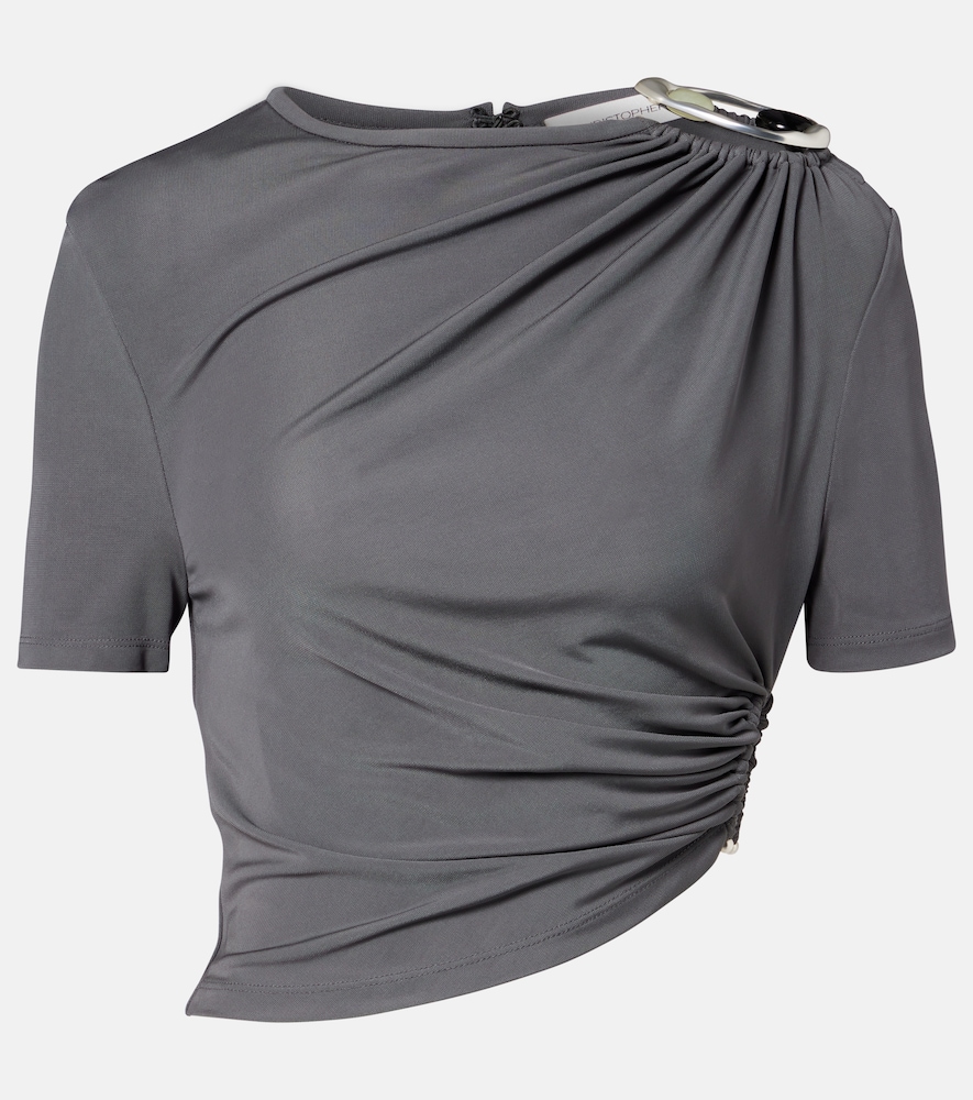 Christopher Esber Orica embellished jersey top