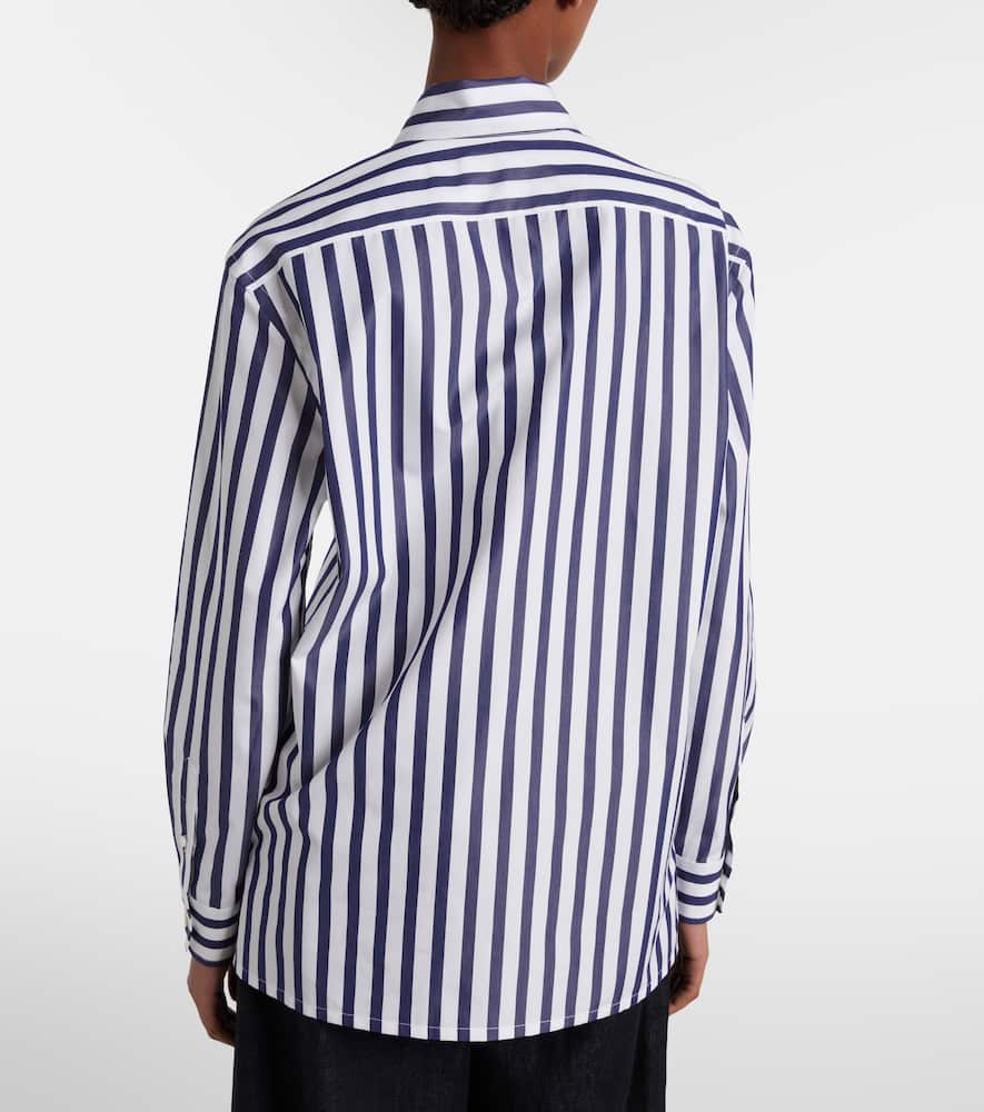 Ralph Lauren Striped Cotton Poplin Shirt In Blue