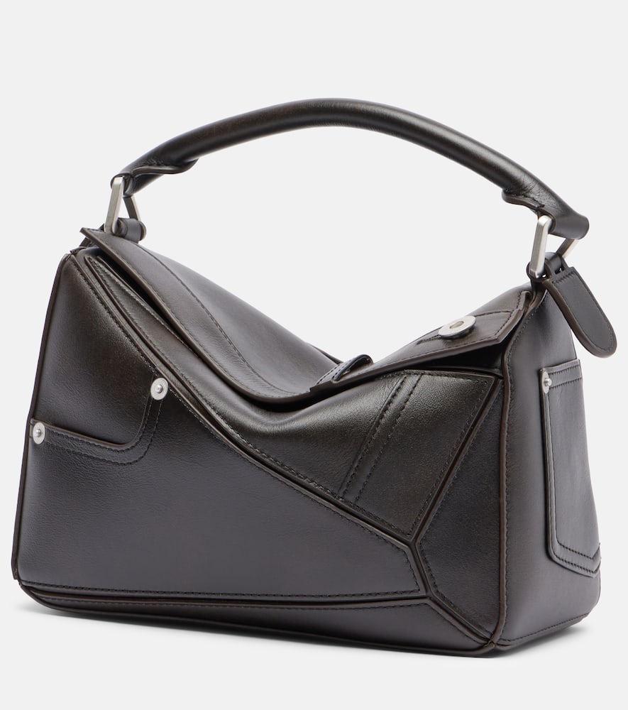 Loewe Puzzle Panta Small Leather Tote Bag In Brown