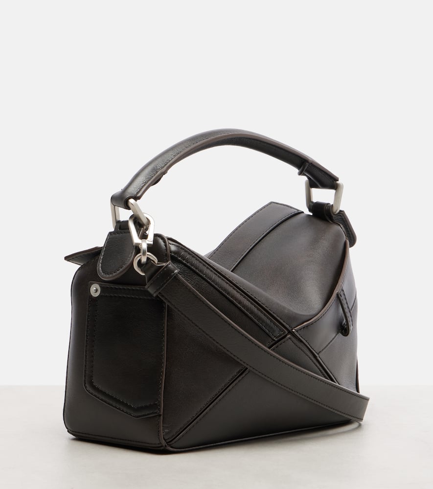 Loewe Puzzle Panta Small Leather Tote Bag In Brown