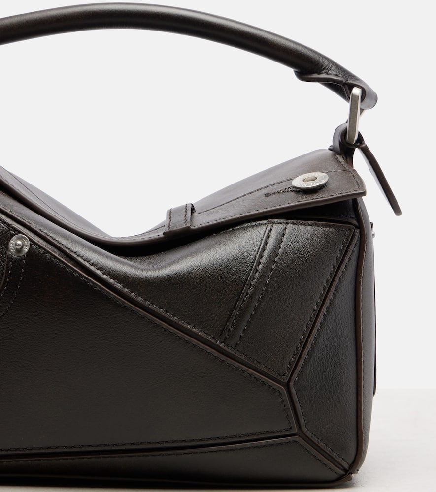 Loewe Puzzle Panta Small Leather Tote Bag In Brown
