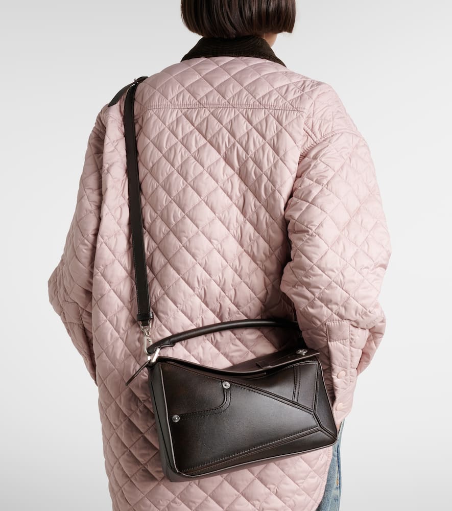 Loewe Puzzle Panta Small Leather Tote Bag In Brown