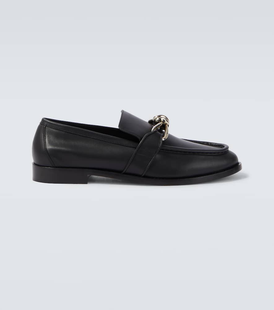 Bottega Veneta Astaire Knot Leather Loafers In Black