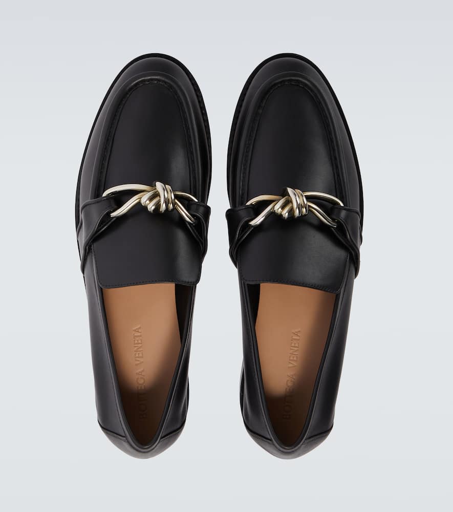 Bottega Veneta Astaire Knot Leather Loafers In Black