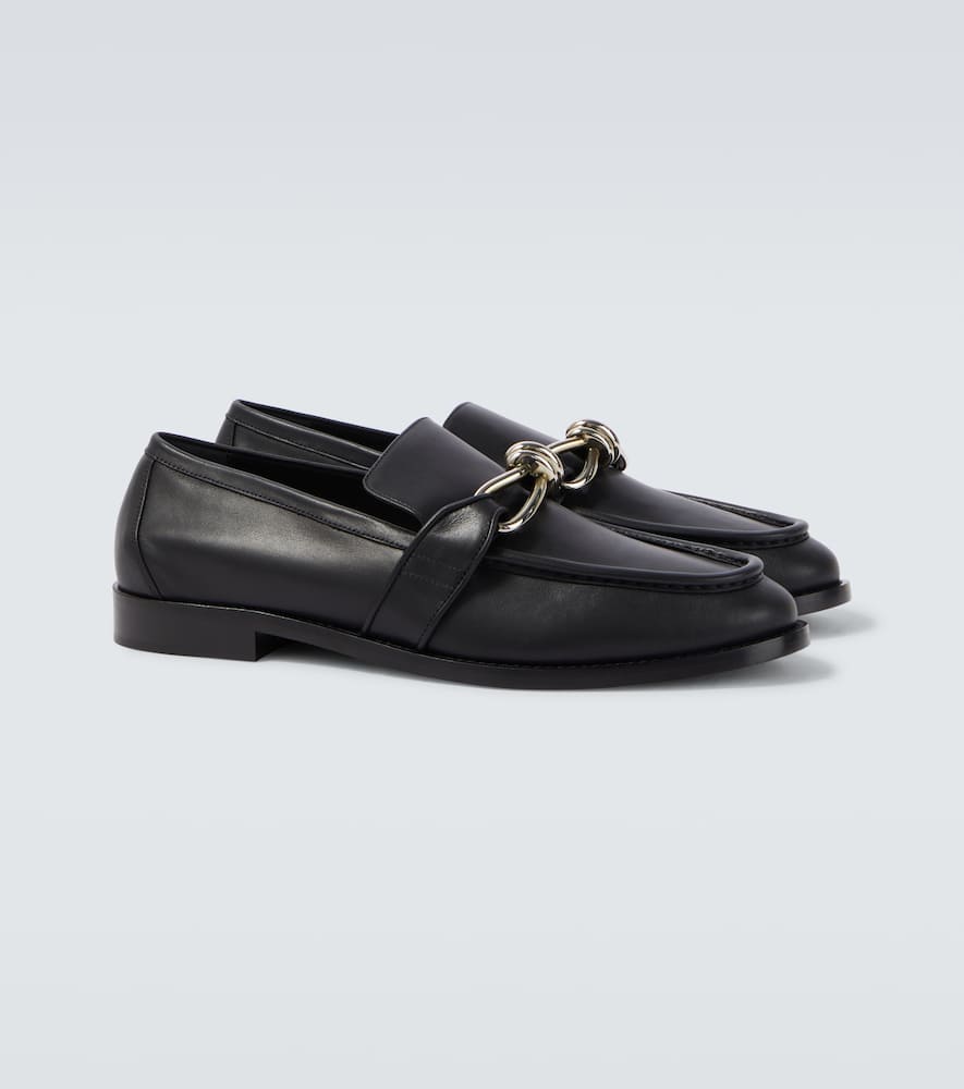 Bottega Veneta Astaire Knot Leather Loafers In Black