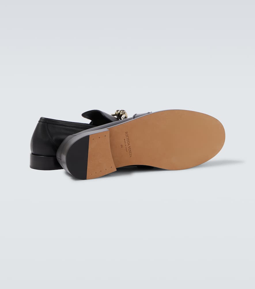 Bottega Veneta Astaire Knot Leather Loafers In Black