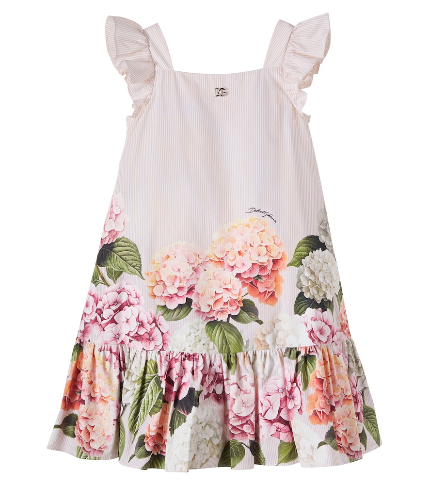 Dolce&Gabbana Kids Multicoloured Dg Floral Striped Cotton Dress Y Size 10 - Mytheresa