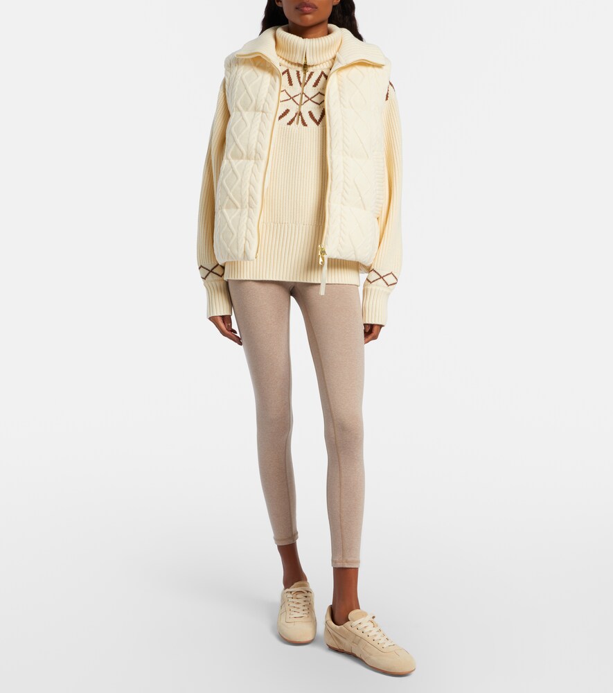 Varley Irina cable-knit puffer vest