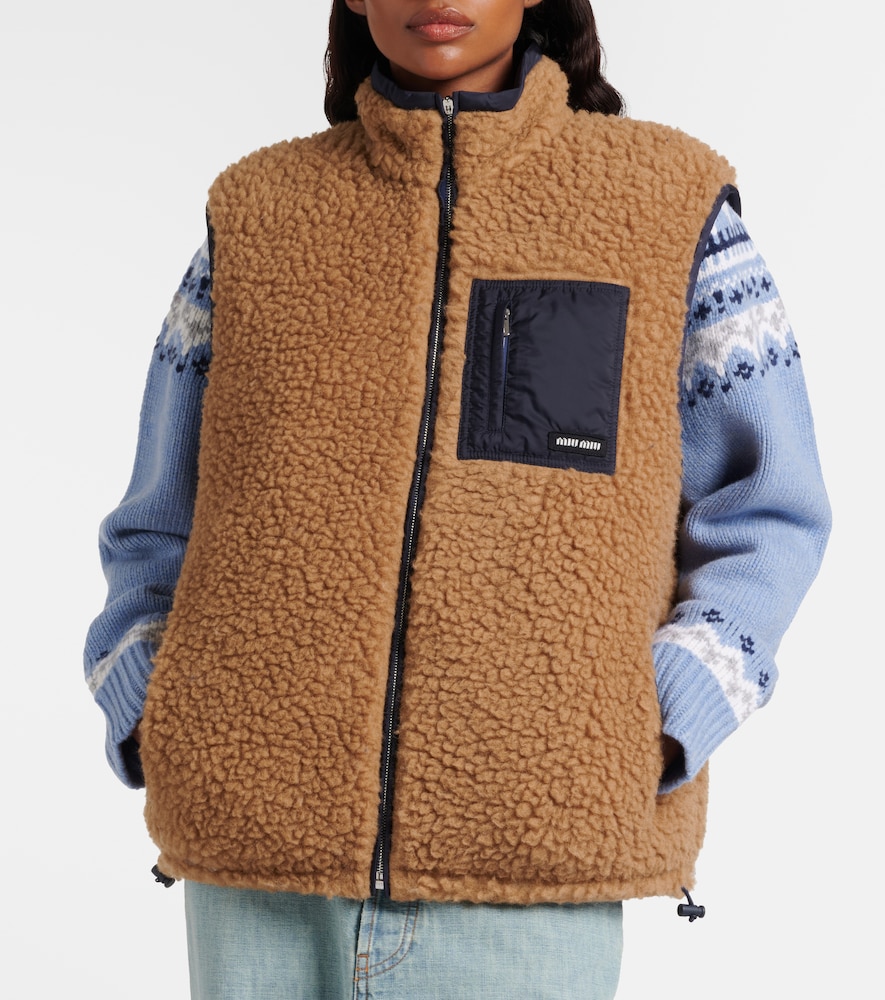  Miu Miu Miu Miu Wool-blend Teddy Down Vest 