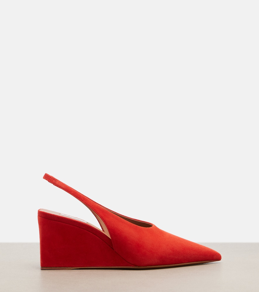  Alaia Alaia Cube Suede Slingback Wedges 
