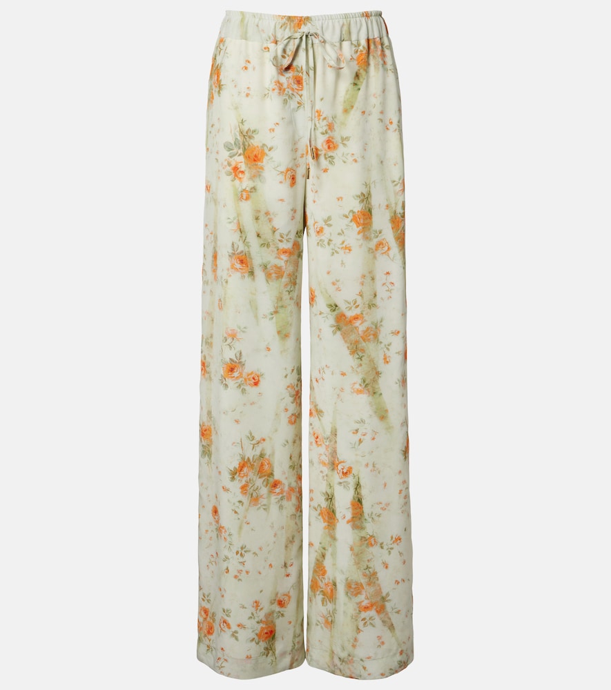 Mcqueen Floral Wide Leg Pants