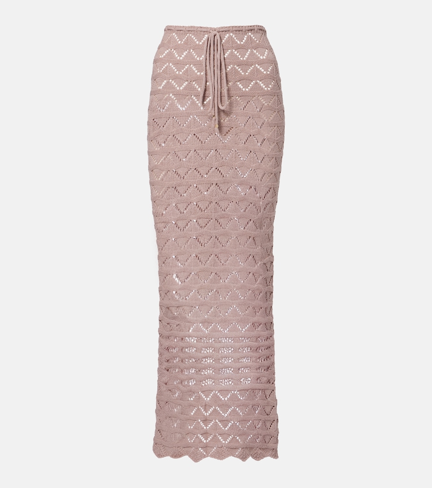 Bananhot Helena open-knit cotton-blend maxi skirt | Thumbnail 7
