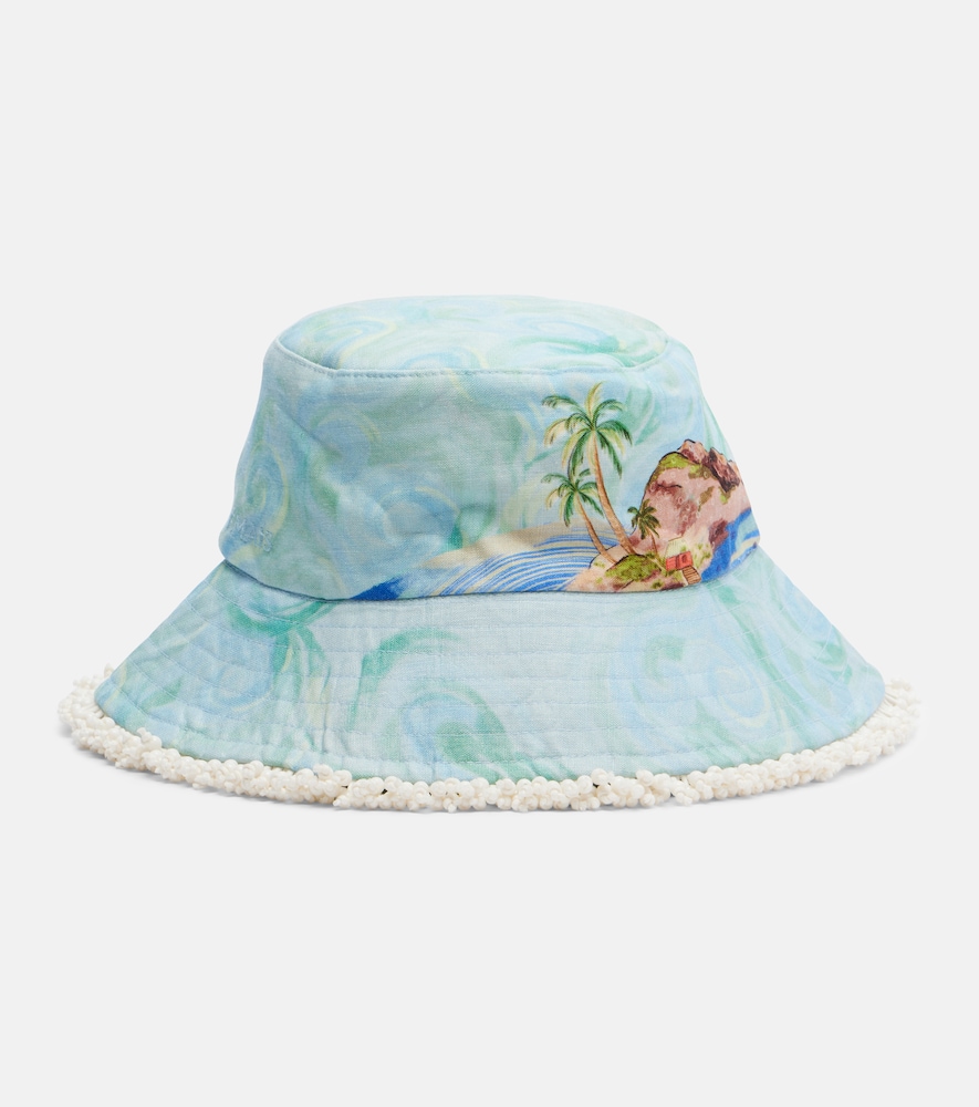 Alemais Alémais Printed linen bucket hat