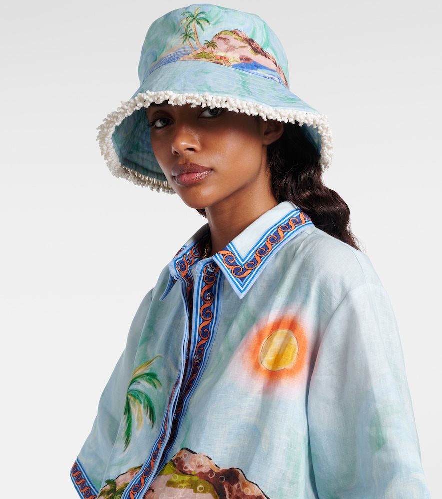 Alémais Printed linen bucket hat