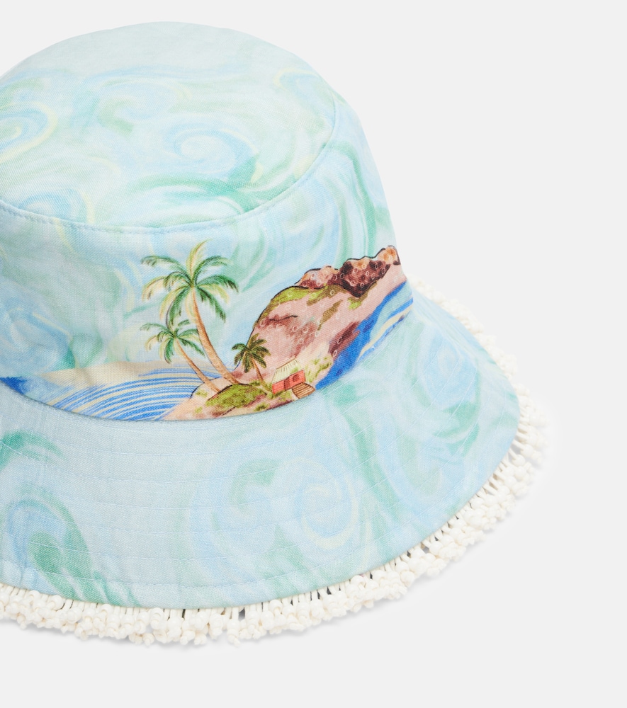  Alemais Alã©mais Printed Linen Bucket Hat 