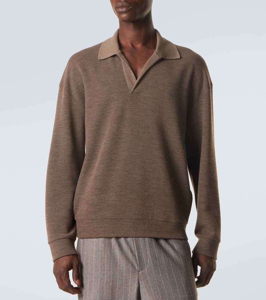 Virgin Wool Polo Sweater