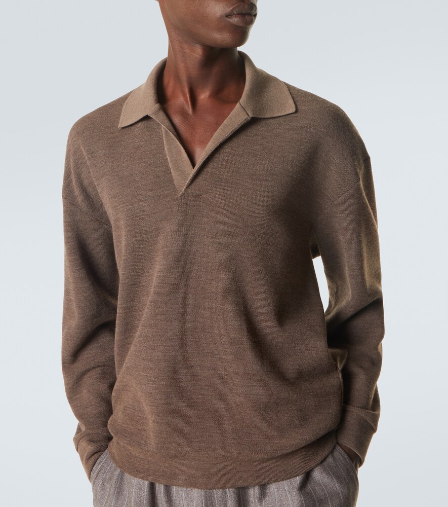 Virgin Wool Polo Sweater