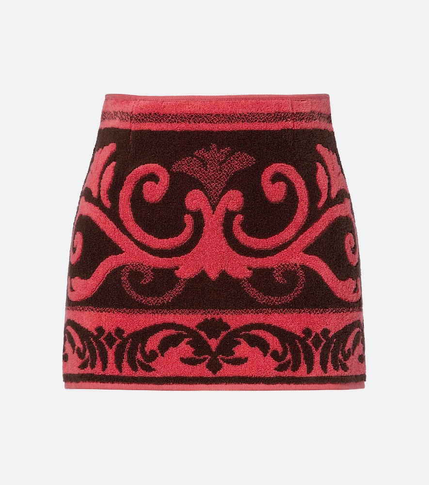 Minigonna in jacquard di cotone