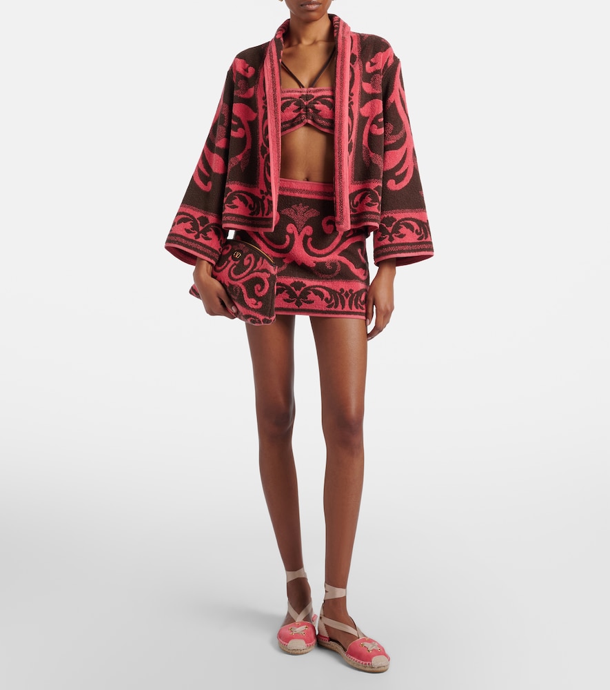 Garavani Cotton Terry Jacquard Miniskirt