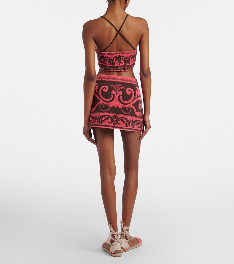 Garavani Cotton Terry Jacquard Miniskirt