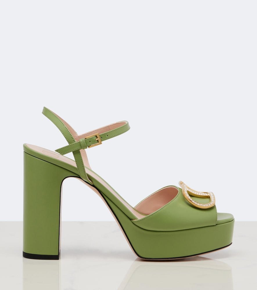 Garavani Vlogo Embellished Leather Platform Sandals