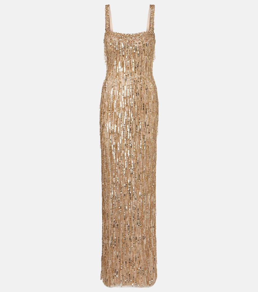 Jenny Packham Robe longue Fleur ornements 4730$