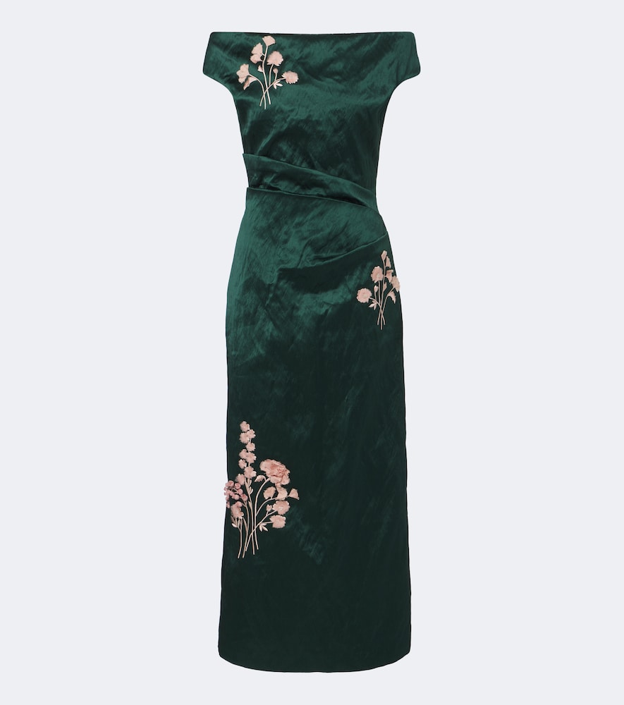 Erdem Robe de cocktail en satin à ornements