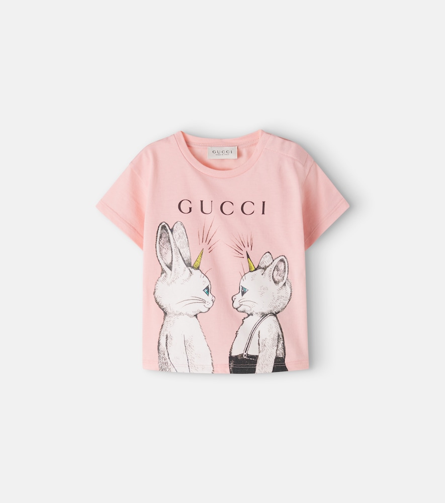 T-shirt in jersey di cotone con stampa logo