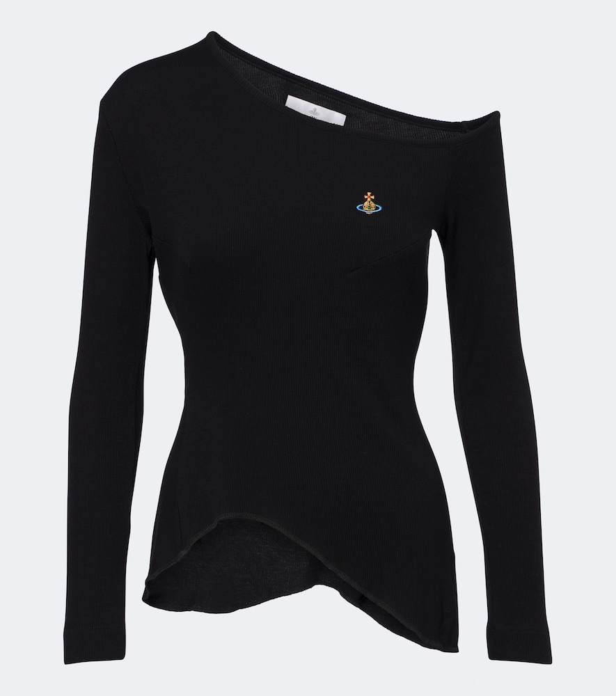 Top Orb in maglia a coste off-shoulder