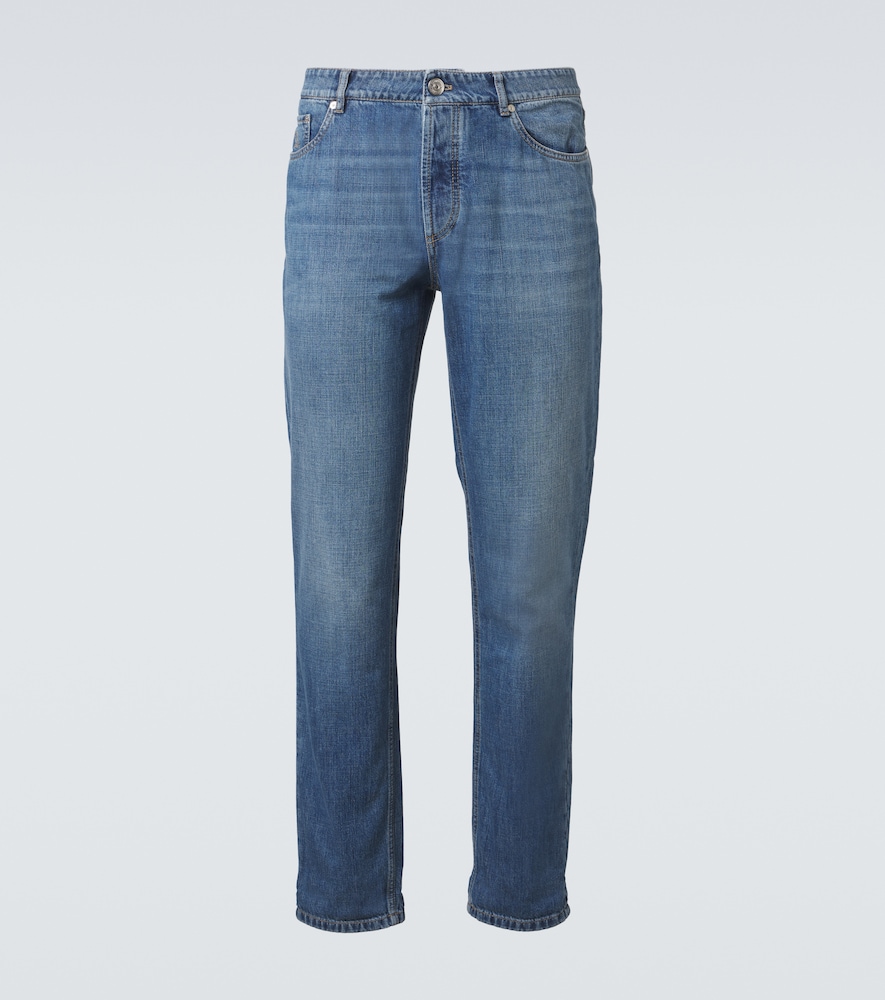 Mid-Rise Straight Jeans