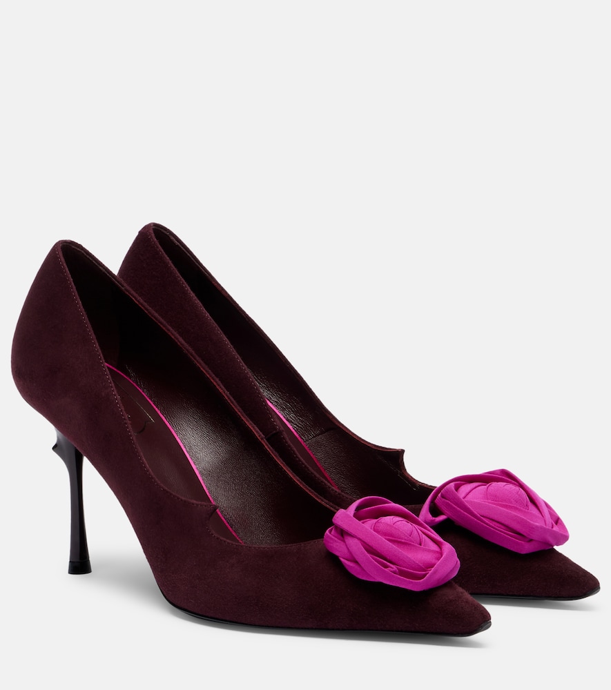 Pumps Rose Vivier 85 in suede floreale