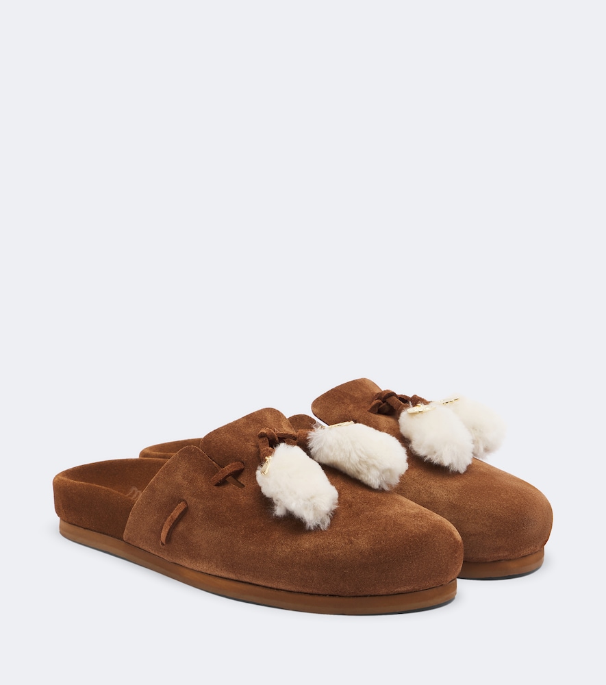 Slippers Lasi aus Veloursleder mit Shearling