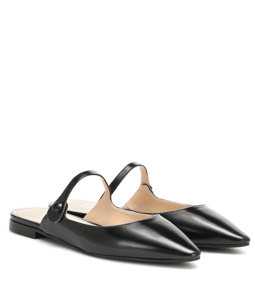 PRADA LEATHER SLIPPERS,P00375944