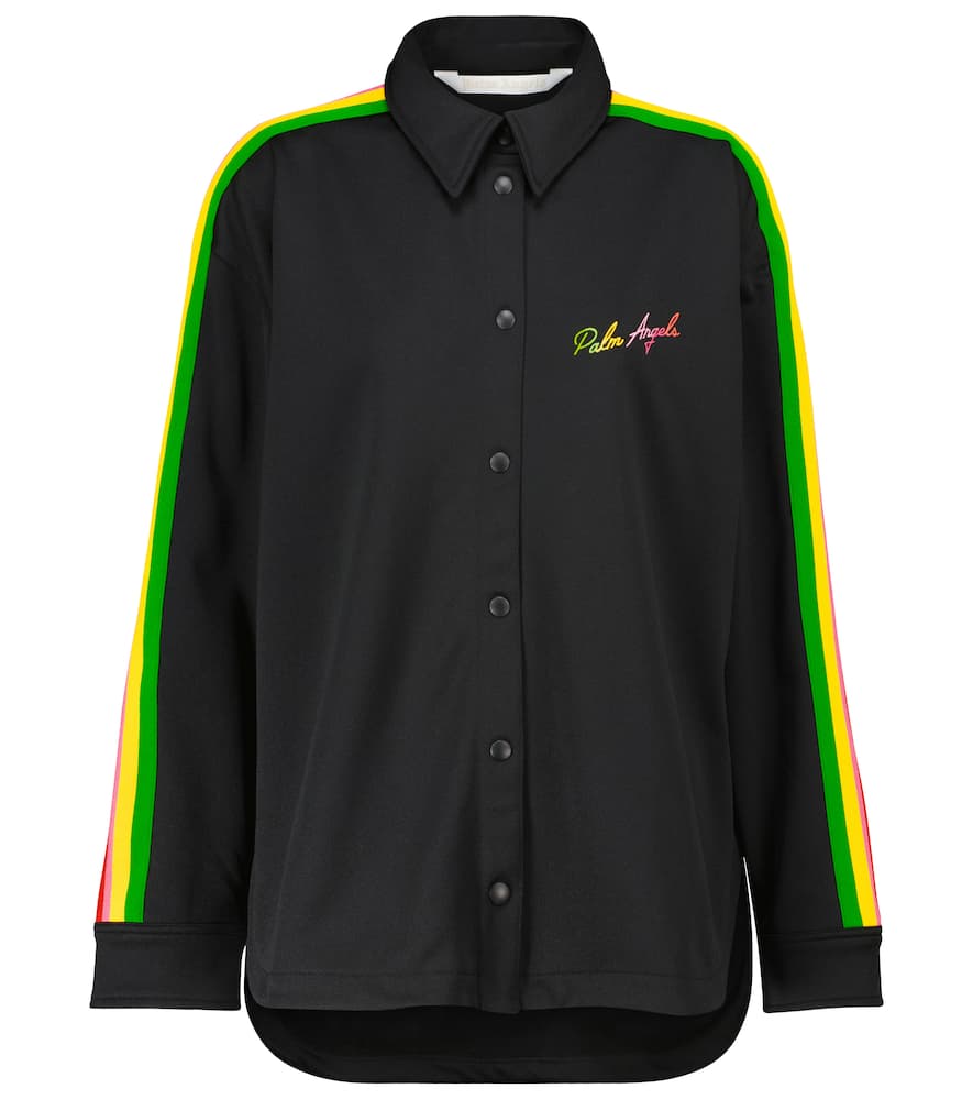 Palm Angels Miami Logo-embroidered Shirt In Black