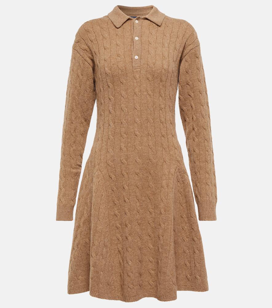 Polo Ralph Lauren Cableknit Wool And Cashmere Minidress In Collection
