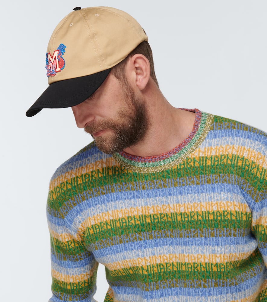 Marni Logo Cotton Baseball Cap In Pompeii