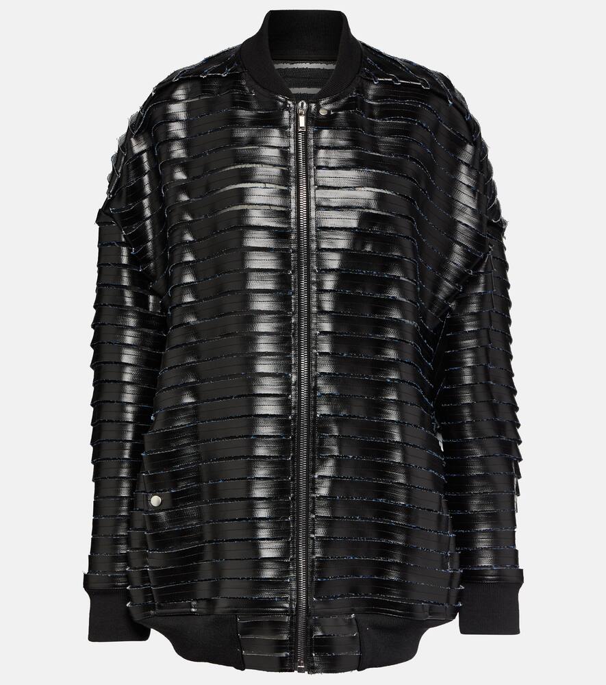 Rick Owens Faux-leather Bomber Jacket In Black